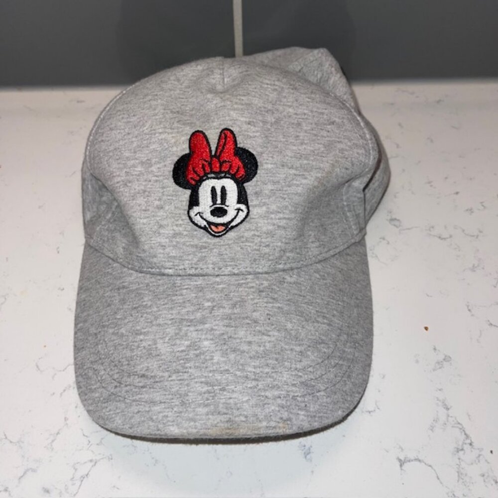 Disney Hat Cap Strap Back Gray Minnie Mouse Theme Park Magic Kindgom Ladies
